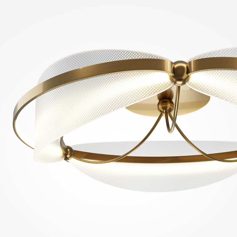 Накладная люстра 60*60*19 см, LED, 45W, 3000К, Maytoni Breeze MOD281CL-L45BS3K латунный