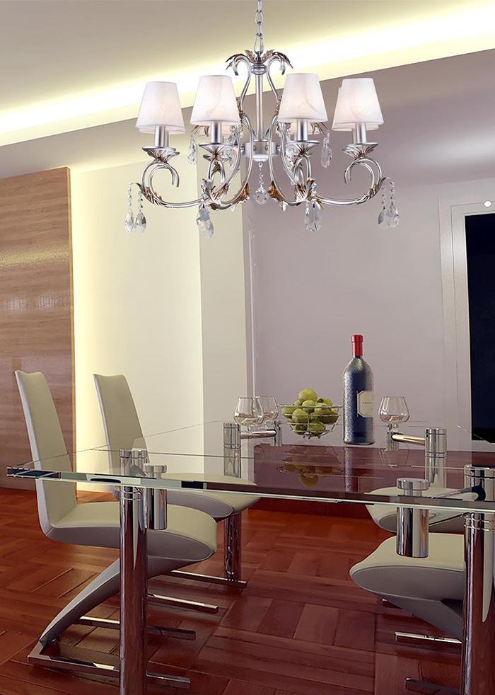 Люстра *73*44 см, 8*E14*40W, Arti Lampadari Imola Imola E 1.1.8 S, Серебро