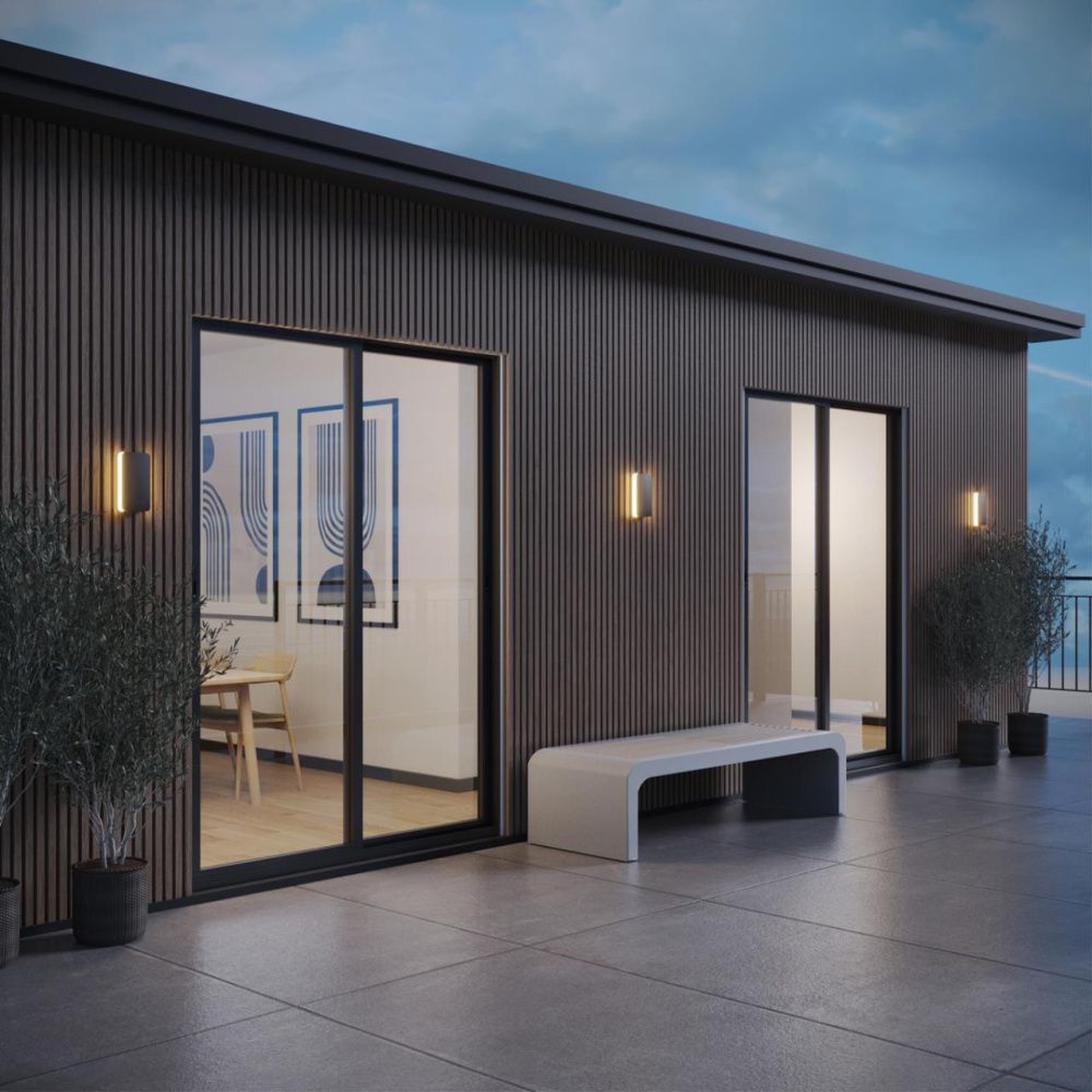 Светильник 18*4*10- см, 2*LED*10W, 3000/4000/6000K, Novotech Strait 359590, черный,  ландшафтный с переключателем цветовой температуры