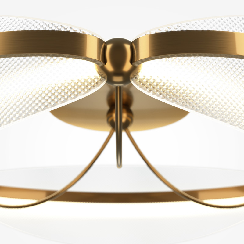 Накладная люстра 60*60*19 см, LED, 45W, 3000К, Maytoni Breeze MOD281CL-L45BS3K латунный