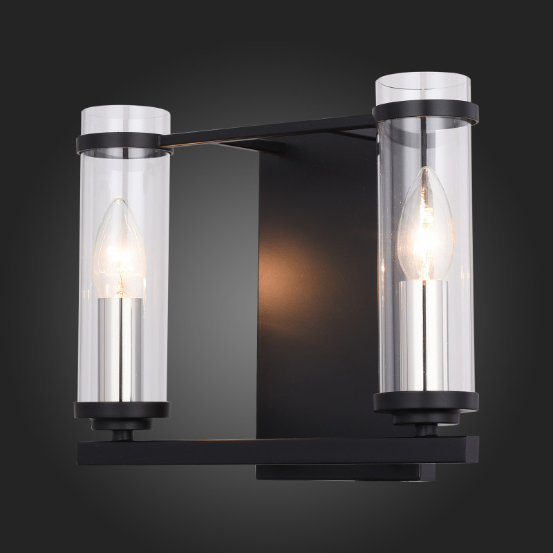 Бра 29 см, ST LUCE BICHERO SL334.401.02 Черный, Никель