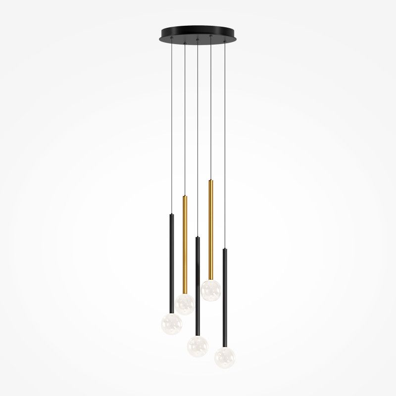 Каскадная люстра 36*36*360 см, LED*16W, 3000K, Maytoni Bubble Dream MOD383PL-L16BBS3K, черный
