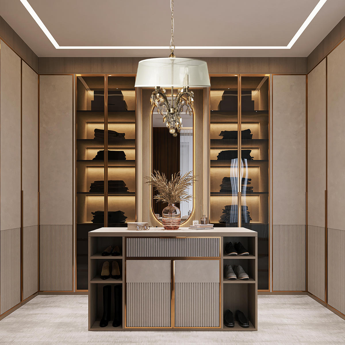 Подвесной светильник 53,5*87/237 см, 4*E14 LOFT IT Hermitage 10305/B шампанское