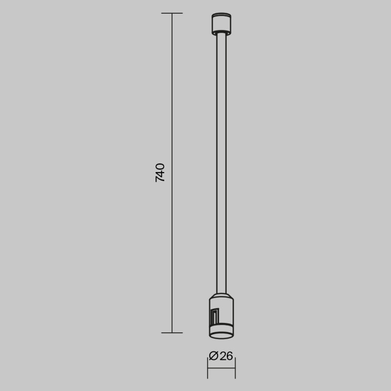 Комплектующие для трековой системы 2,6*74 см, Maytoni Technical Accessories for tracks Flexity TRA200C-L740-11B черный