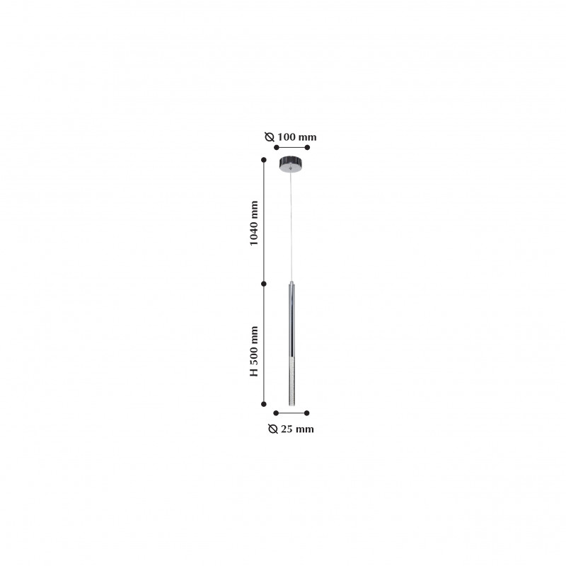 Подвес Favourite Cylindro 2209-1P, D100*H500/1540, серебряный