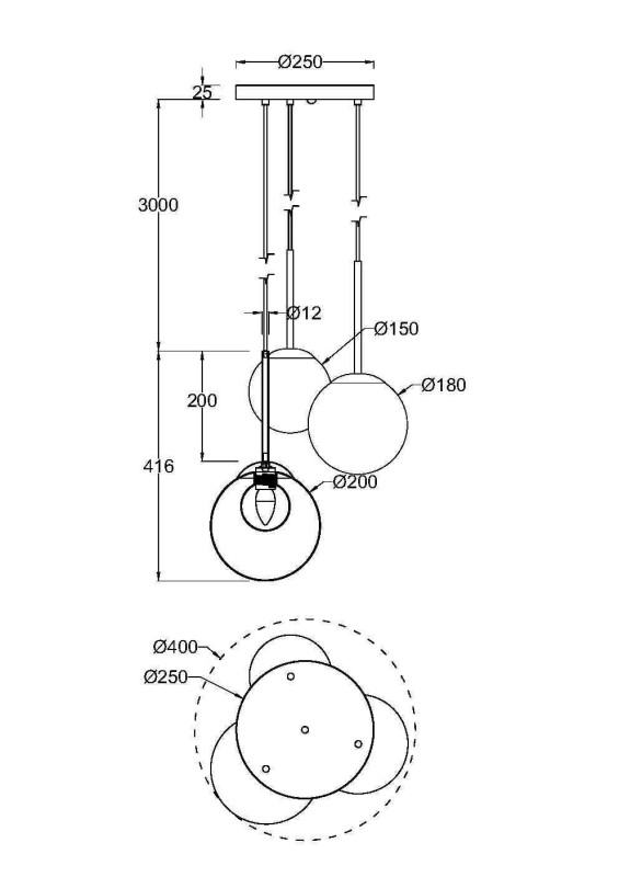 Подвесной светильник 40*64,1*344,1 см, 3 G9*20W Basic form MOD521PL-03G Maytoni, Золото