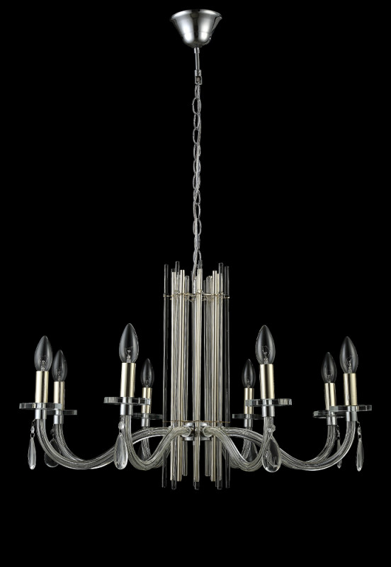 Люстра 72 см, Crystal L ux AURELIO SP8 GOLD+CHROME/TRANSPARENT Хром/Золото