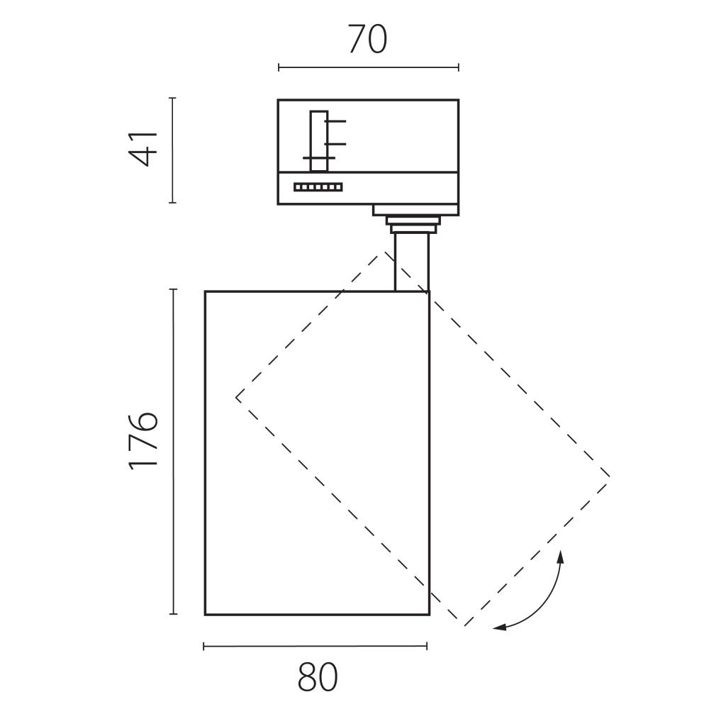 Светильник QUATTRO с адаптером *8*17,6 см, *30W, 2700-4200-6000K, Lightstar Canno Pro C4306QT, Белый