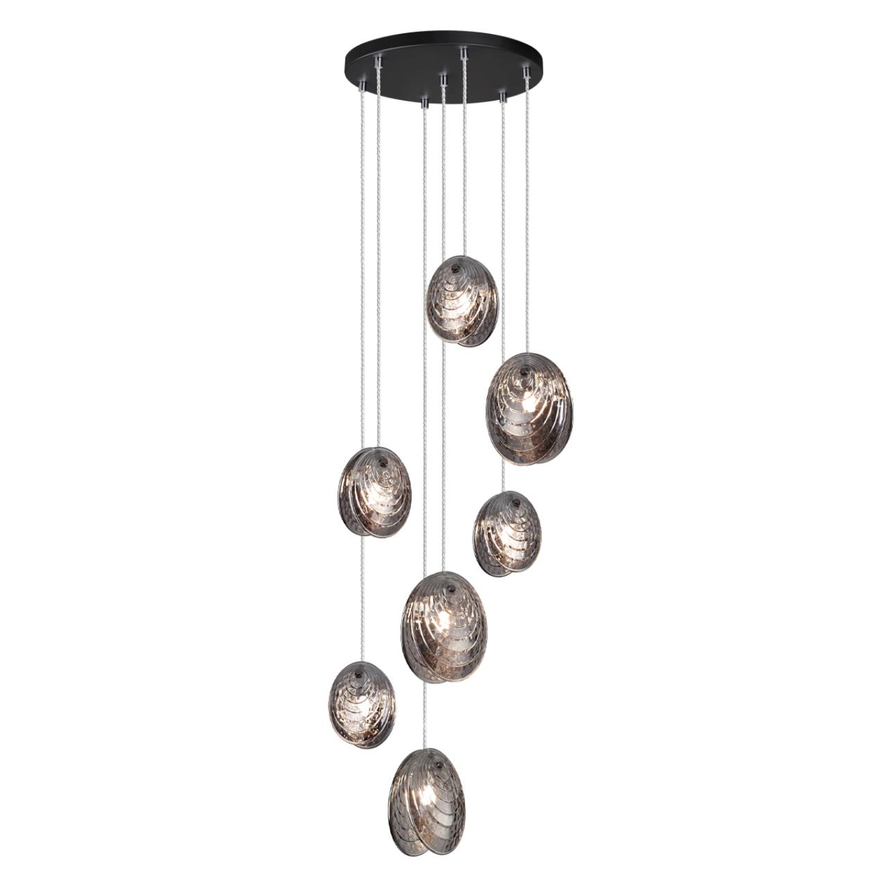 Люстра каскадная 43*43*243 см, 7 G9*40W, Odeon Light Mussels, черный 5038/7