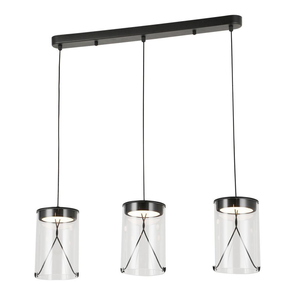 Подвесной светильник *65*35-120 см, 3*LED*5W, 3000K, Lussole Smith LSP-7474, черный