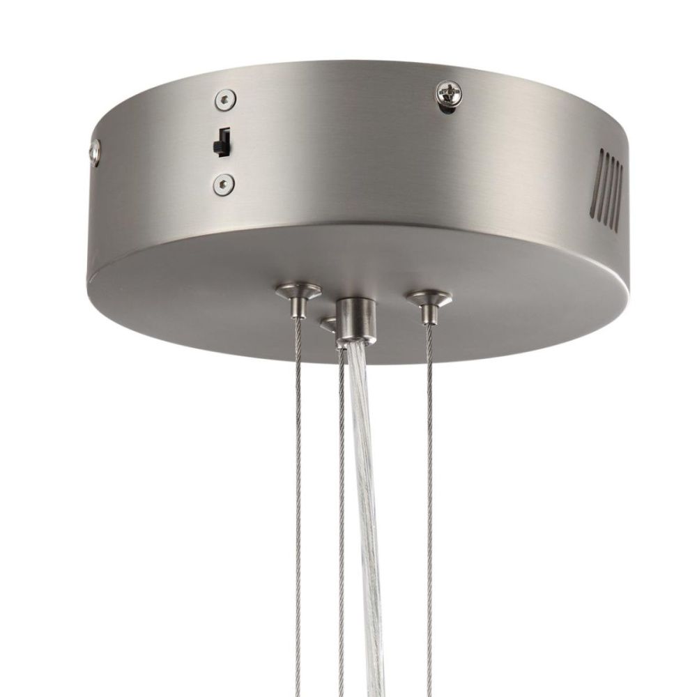 Подвесная люстра 76 см, 99W, 2000-4000K, Odeon Light L-Vision Rivera 5451/99LA, никель-зеленый