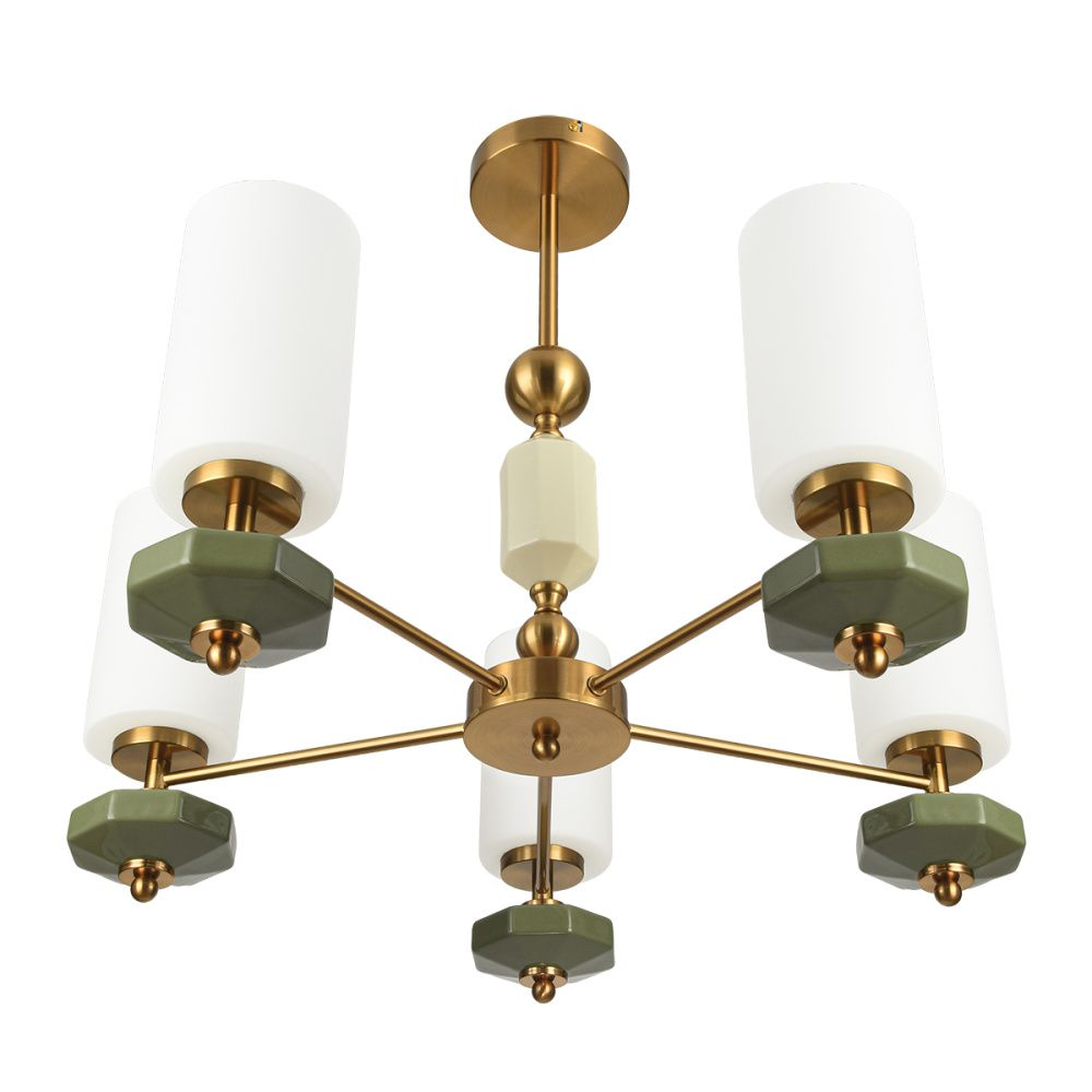 Люстра на штанге 63 см, Lumion Moderni Mila 8427/5C, латунь