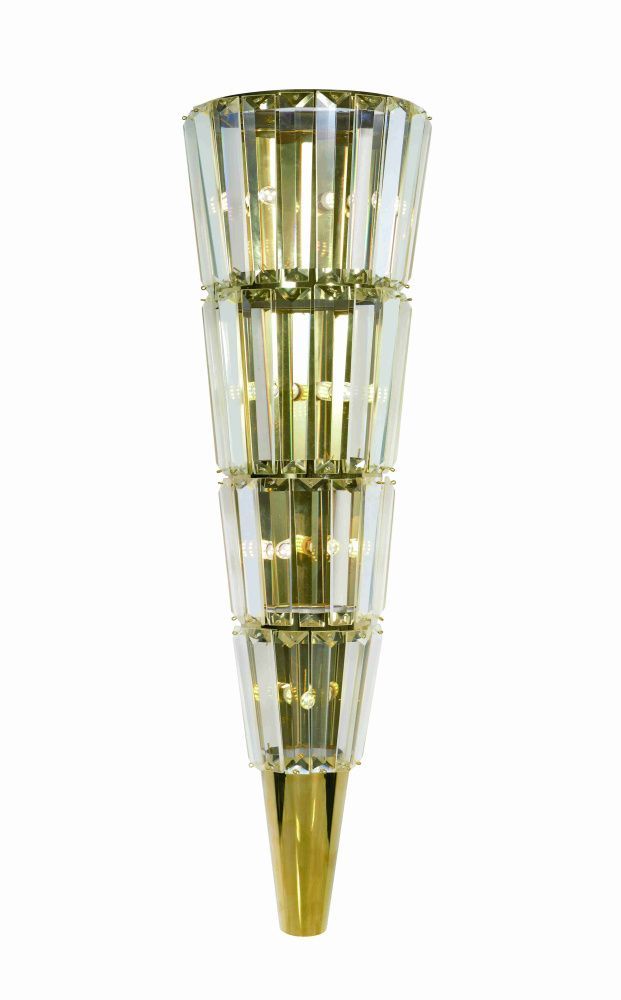 Бра W200 x H700, мм, 7*10W(70W), GOLD+CLEAR (Золото + Прозрачный Хрусталь) NewRgy W2800E/7A GOLD+CLEAR