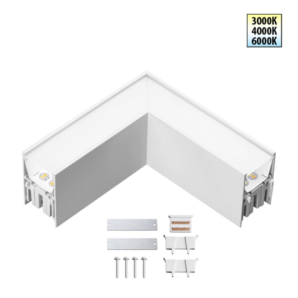 Светильник соединитель «L»  14*14*6- см, 1*LED*8W, 3000/4000/6000K, Novotech Fatto Over 359608, белый, с переключателем цветовой температуры