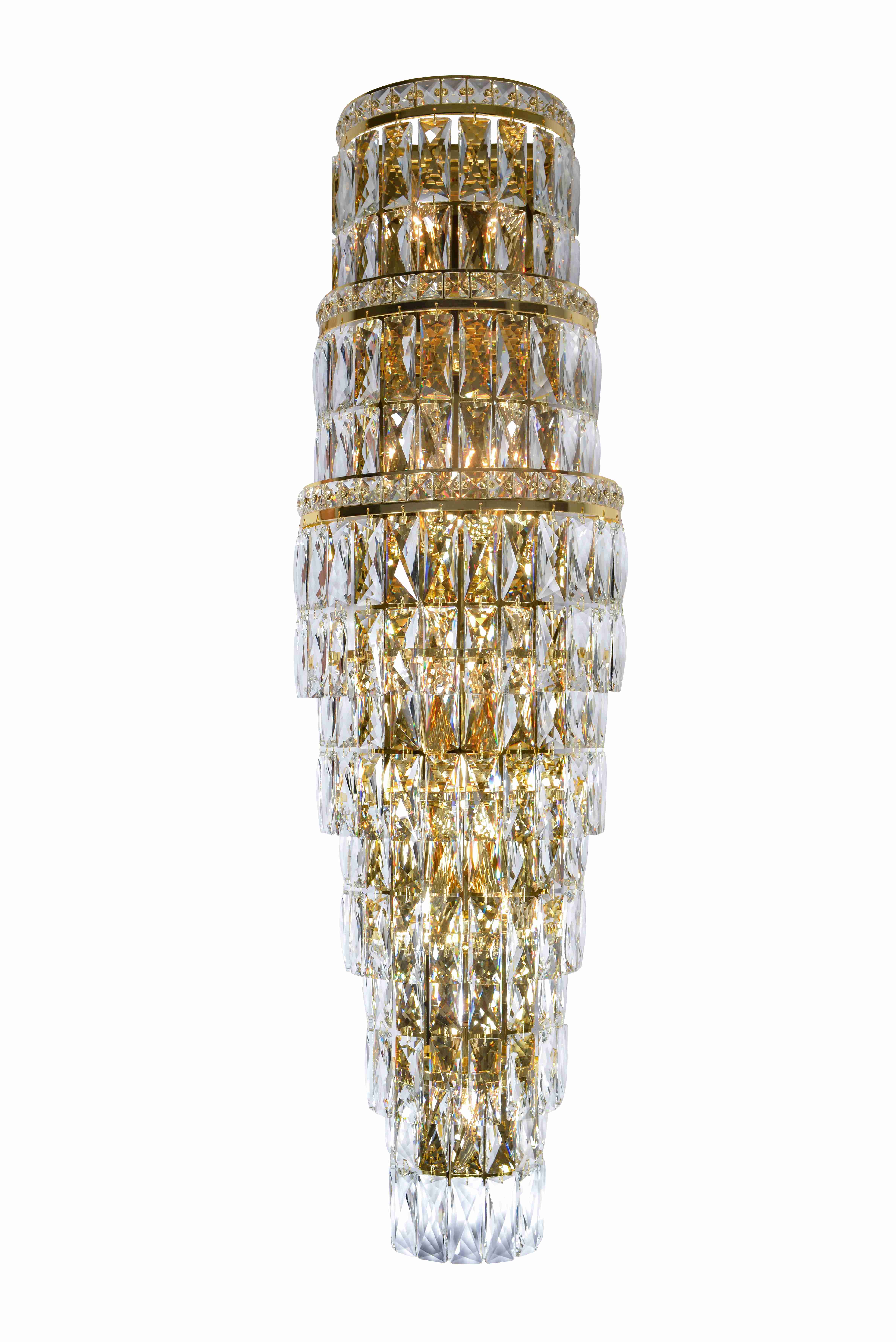 Бра 180*300*1055, 9+5*E14+Led, 9*40W + (5*7W) NewRgy Cristallo W2814E/9+5A GOLD+CLEAR, Золото+прозрачный