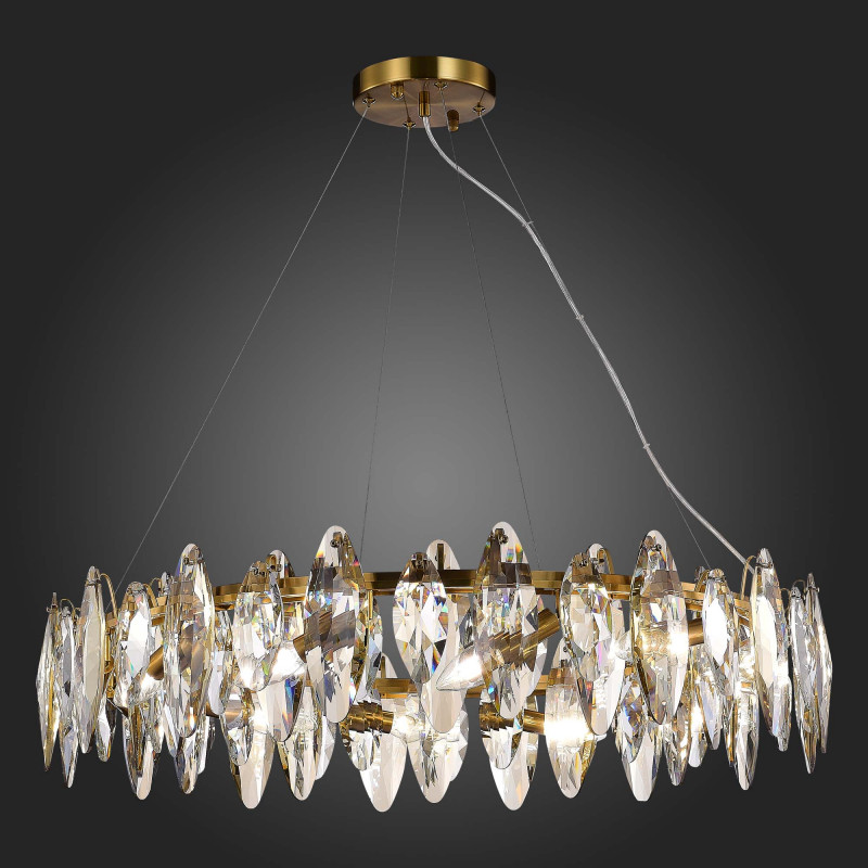 Люстра подвесная 80 см, 480W, ST LUCE ANCONA SL1227.303.12 Латунь