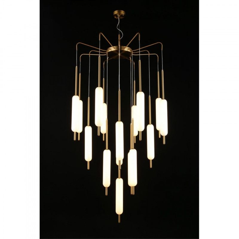 Каскадная люстра 90*180-250 см 136W, 3000K, Aployt Carla APL.010.03.136, золото матовое