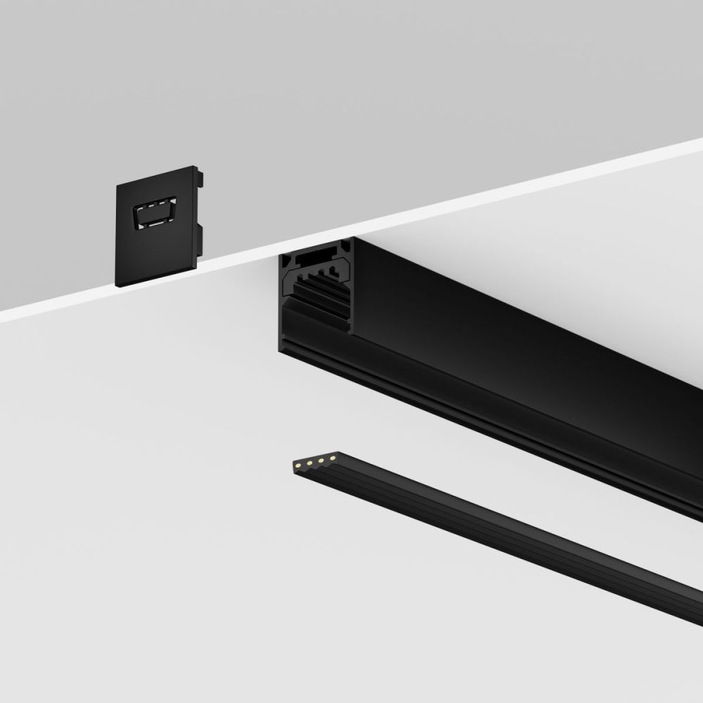 Профиль для уличной трековой системы 200 см, Maytoni Exility IP O-TR002OH-P-B2M, черный