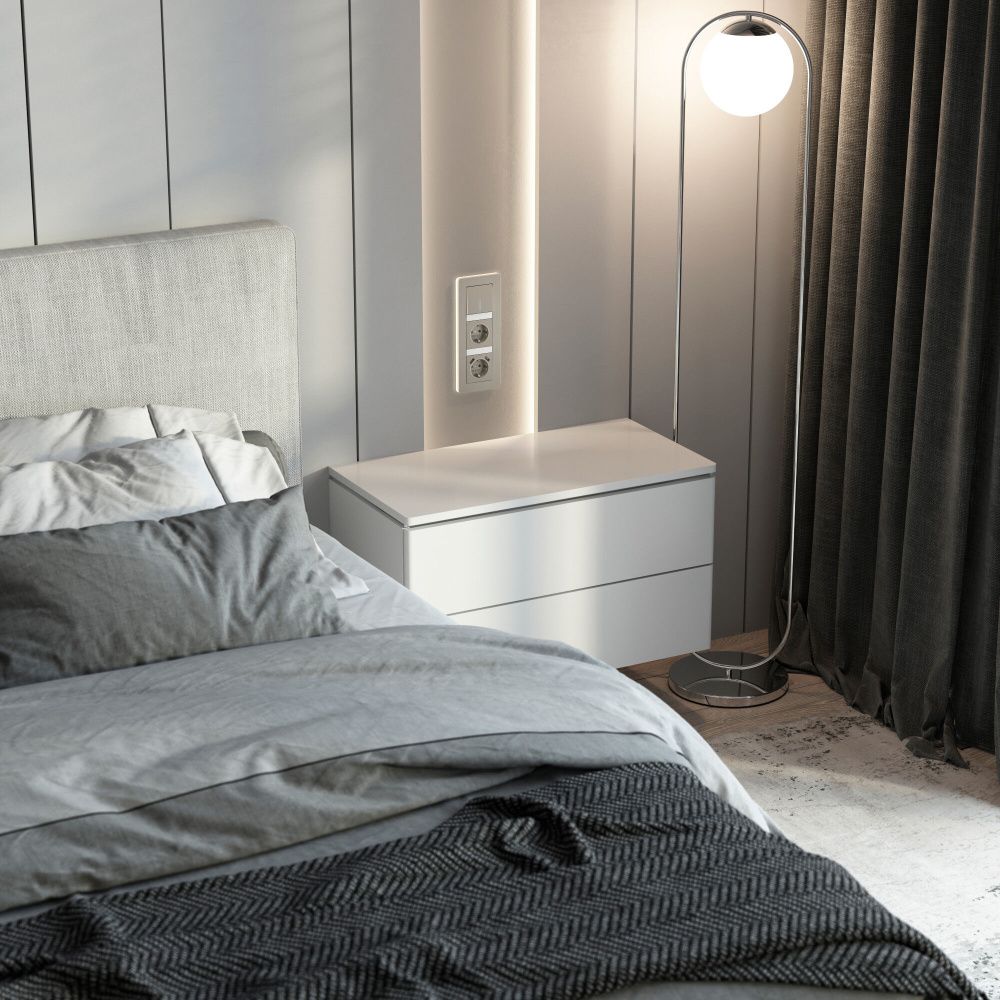 W1212104 Выключатель одноклавишный проходной с подсветкой, дымчатый Werkel, 4690389211898