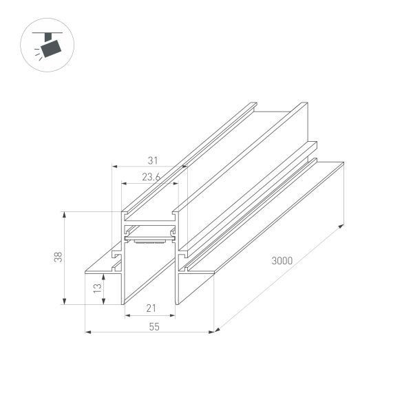 Шинопровод Arlight 033459 300,3*5,5*3,8 см.