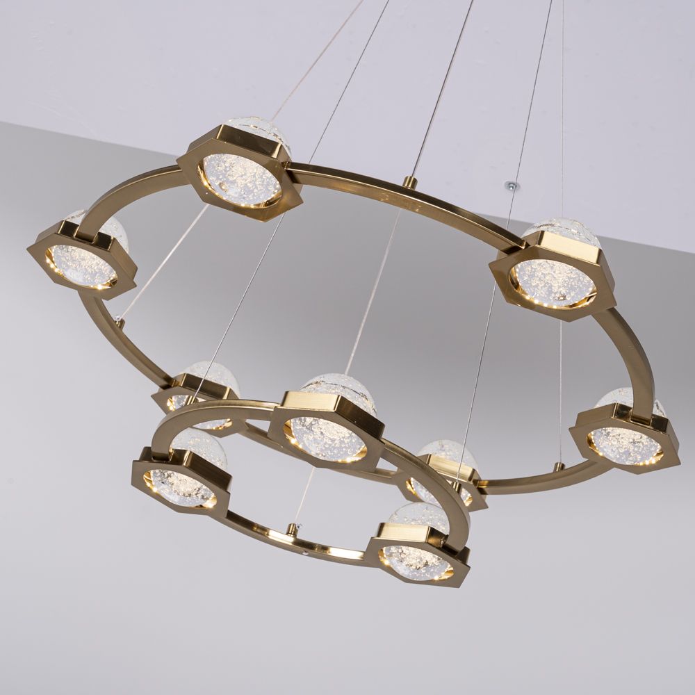 Подвесная люстра WALSH L10 70*70*150 см, 10*LED*5W, 3000K, ImperiumLoft 195470-23, Латунь