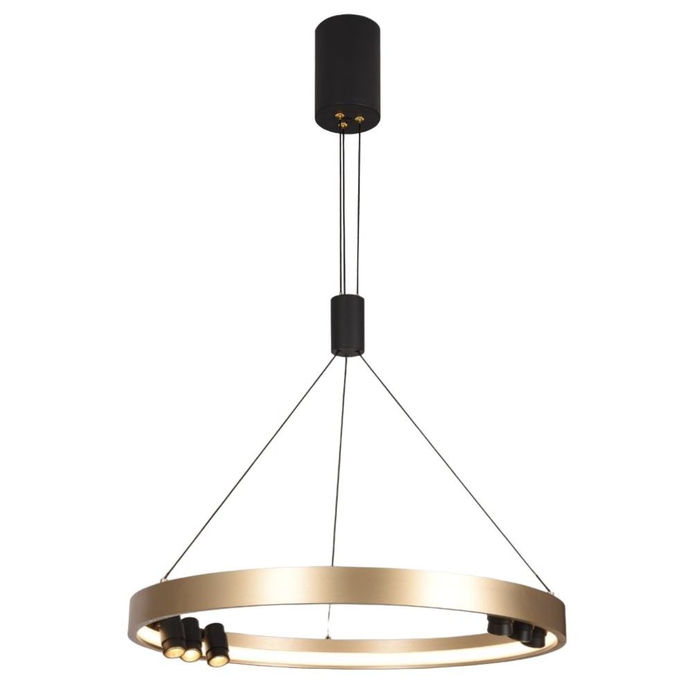 Люстра 60*60*120 см, 7*LED*53W, 3000K Gerhort G52128/1+6BK GD+BK, Черный