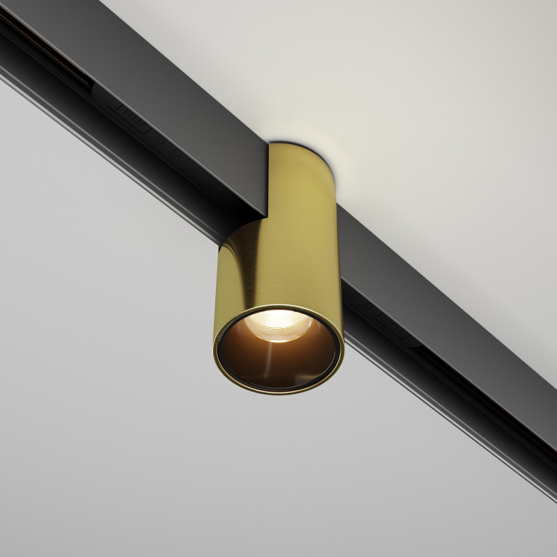 Светильник на шине 5,3*5,3*10,4 см, LED, 7W, 3000К, Maytoni Technical ALFA TR122-2-7W3K-BS латунный