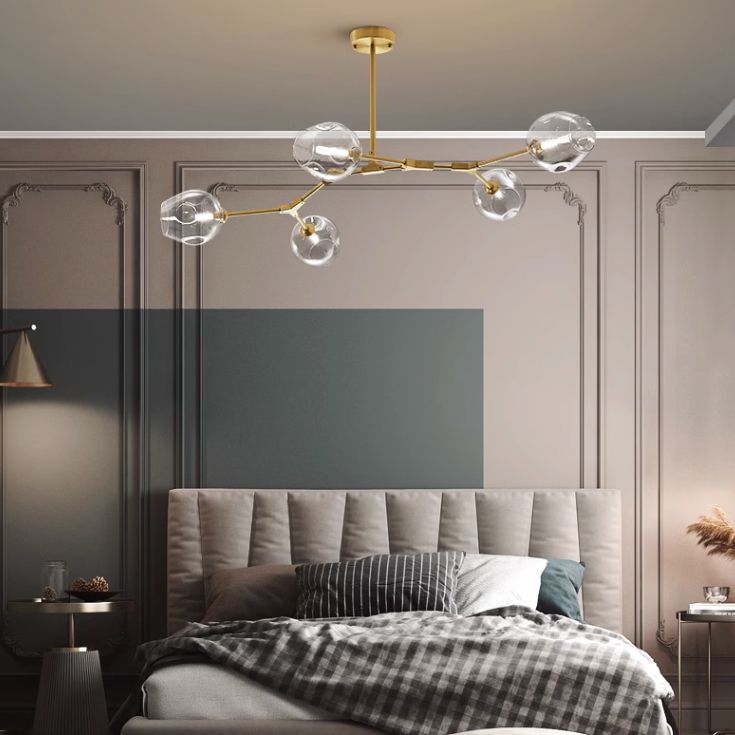 Люстра на штанге Адель Branching Bubble Chandelier L11 Black Amber 185*185*110 см, 11*E27*60W, ImperiumLoft 40,14, Чёрный