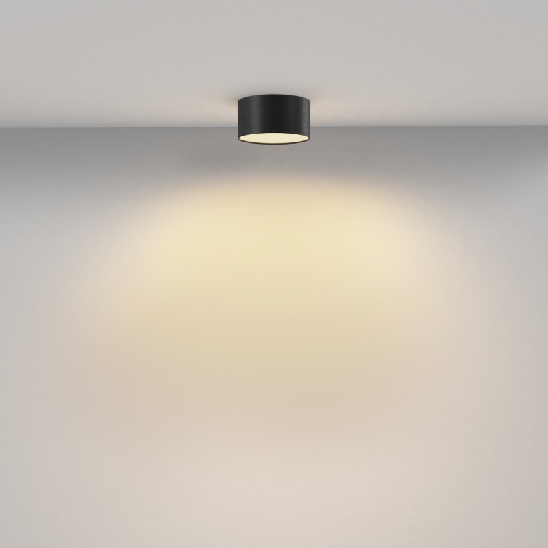Накладной светильник 12*12*6 см,  LED, 12W, 3000К, Maytoni Technical Zon C032CL-12W2.7K-RD-B черный