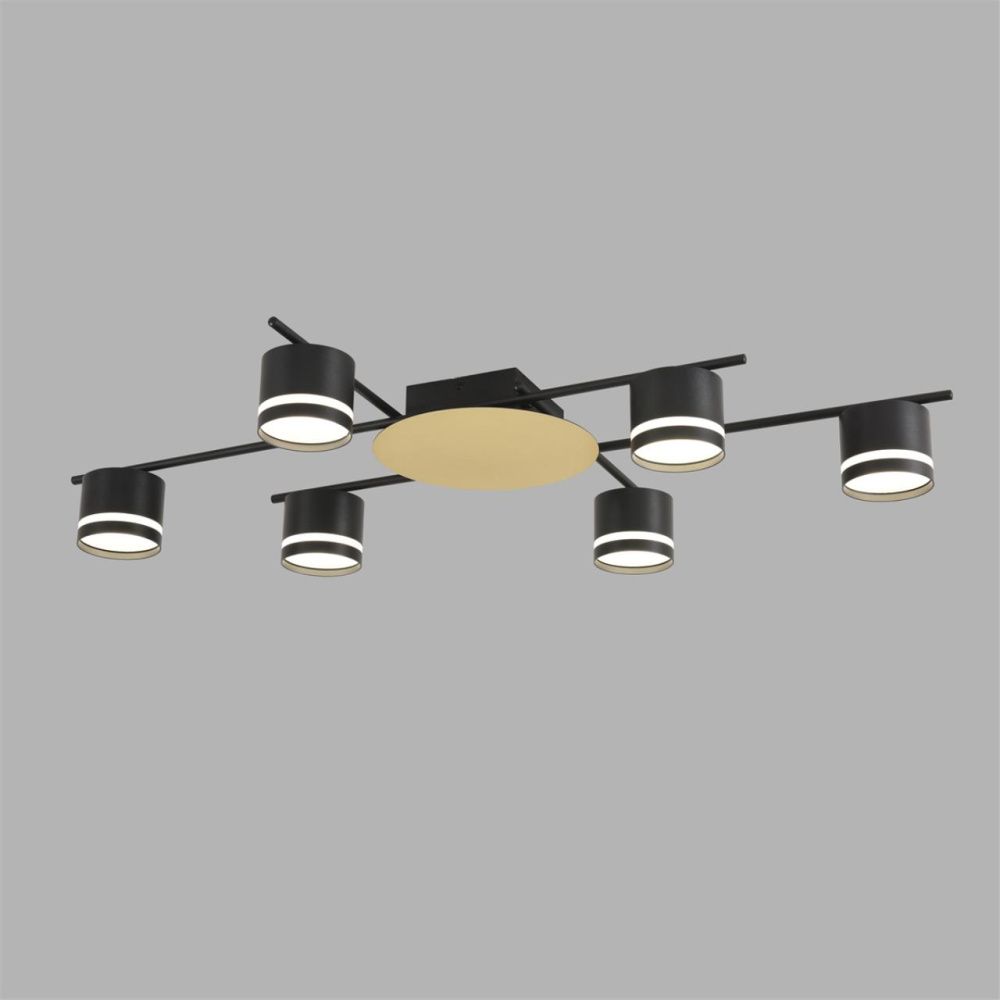 Светильник подвесной 87*57*12-12 см, 6*GX53 LED*7W, Lumion Benua LUM8304/6C, черный; золотой