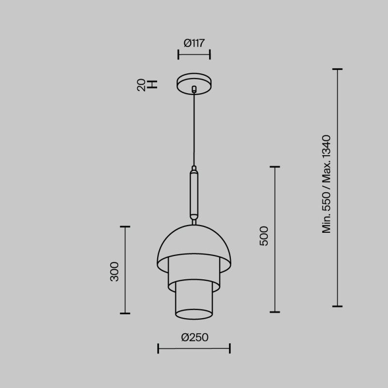 Подвесной светильник MODESTYLE MS.220.250 BK