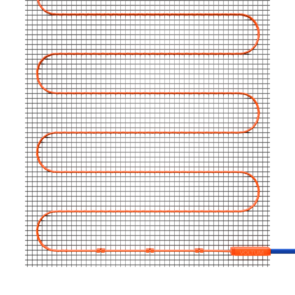 Нагревательный мат VLT01-150-0.5, 0,5 м2, 150 вт/м Voltum VLT01-150-0.5