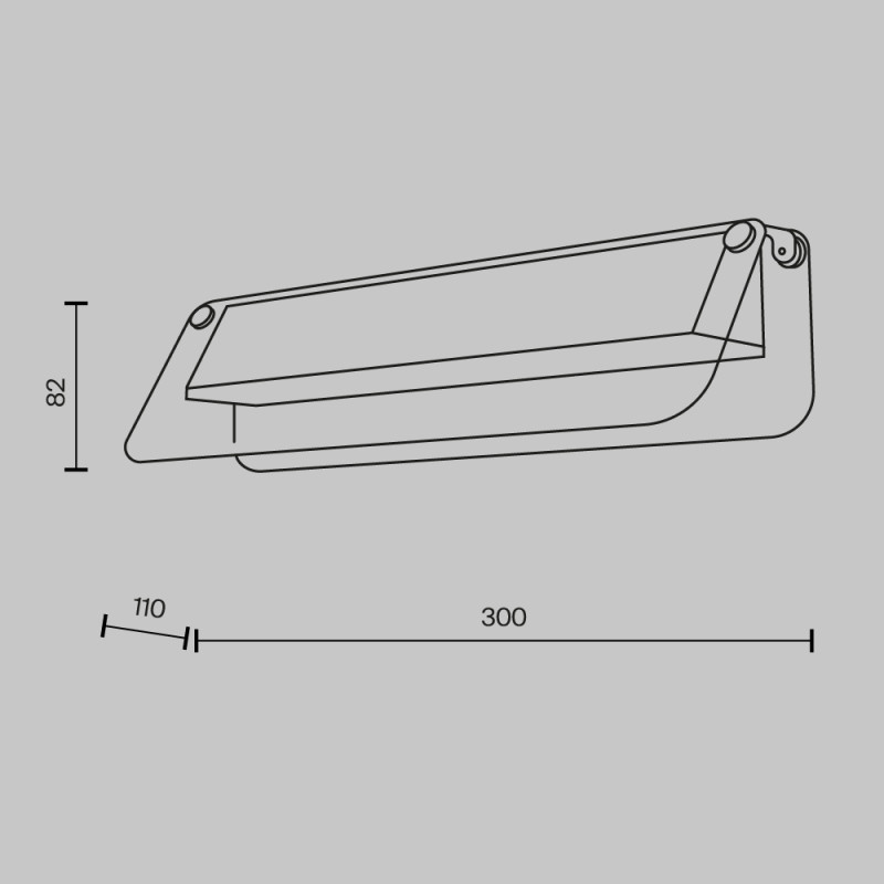 Бра 11*30*8,2 см, 6W, 3000K Maytoni Modern Flat MOD296WL-L6BS3K черный и латунь