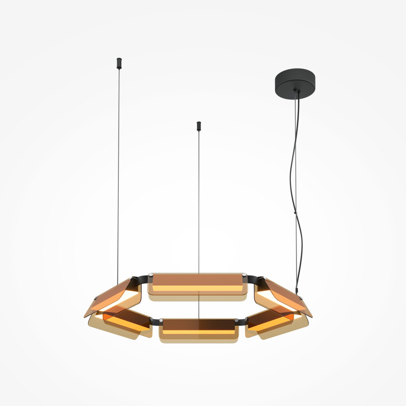 Подвесной светильник 77*77*312 см, LED, 40W, 3000К, Maytoni FLAT MOD296PL-L40BC3K черный