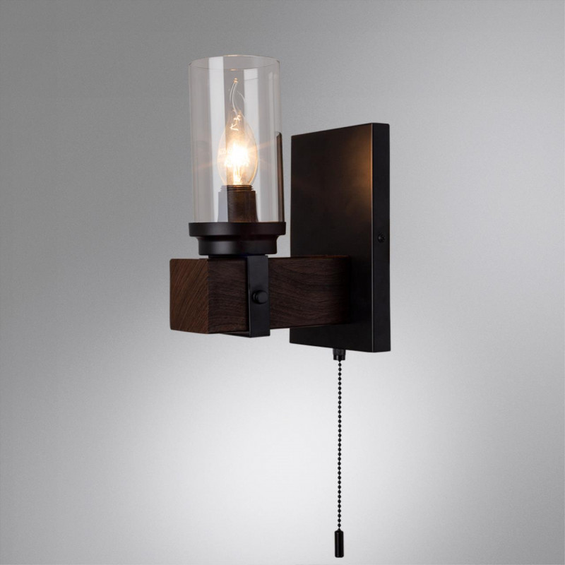 Светильник 25 см, Arte Lamp Dalim A7014AP-1BK, черный-дерево