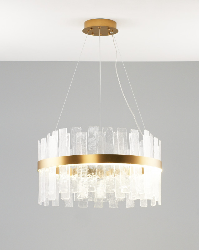 Подвесной светодиодный светильник 60*33 см, LED 60 W, Moderli Lima V9000-PL Латунь