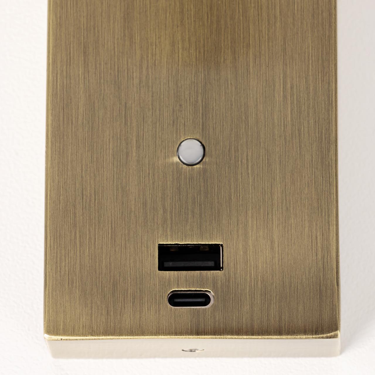 Светильник 18 см, 3W, 3000K, Citilux Декарт CL704433 LED USB, бронза