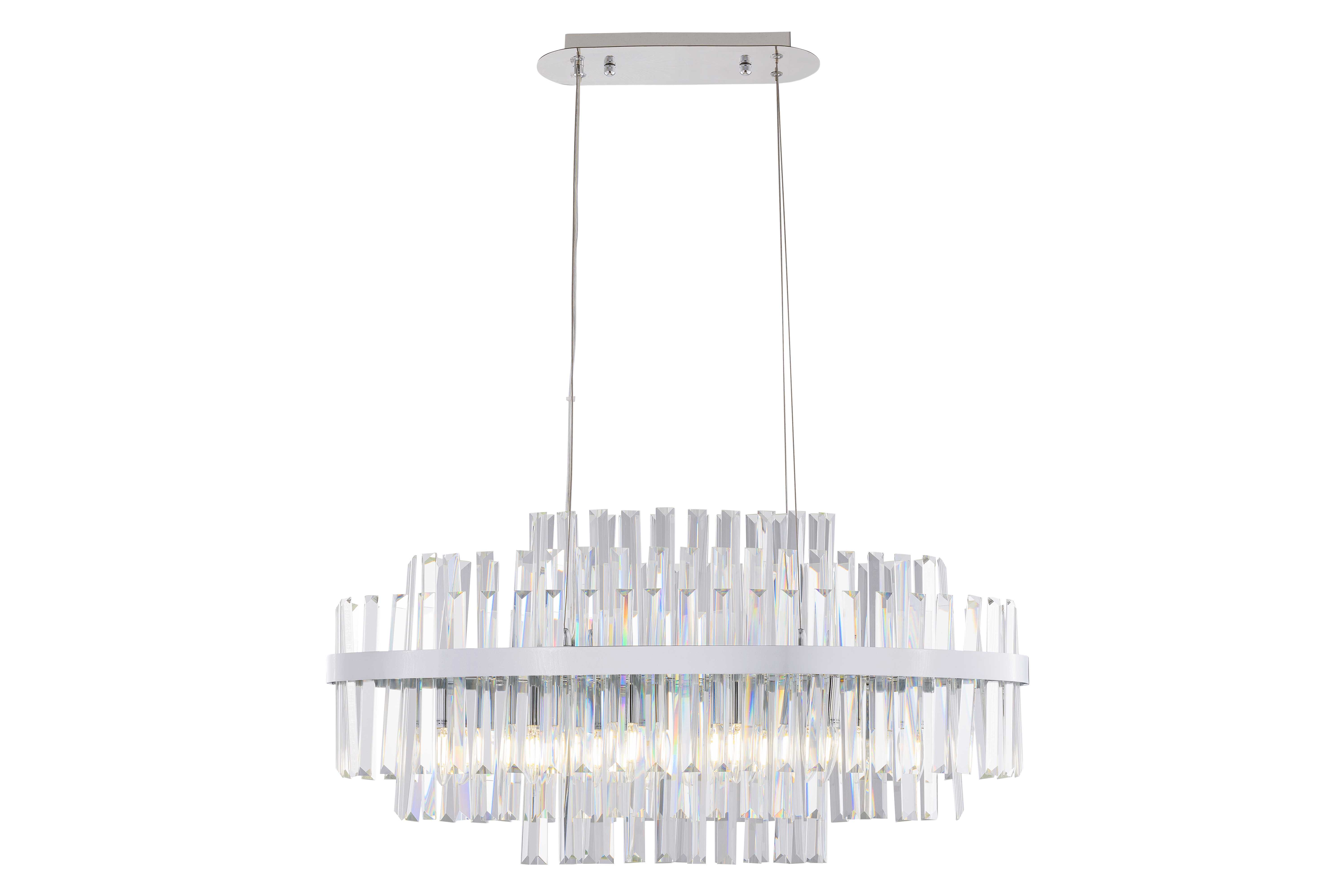 Люстра 800*400*400-800, 10*E14, 40W NewRgy Cristallo 5740R/10A CHROME+CLEAR, Хром+Прозрачный