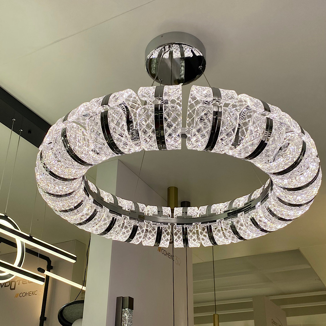 Люстра 63*63*25 см, 1 LED*104W, 4000 К, Odeon Light Mirage, хром 5029/104CL