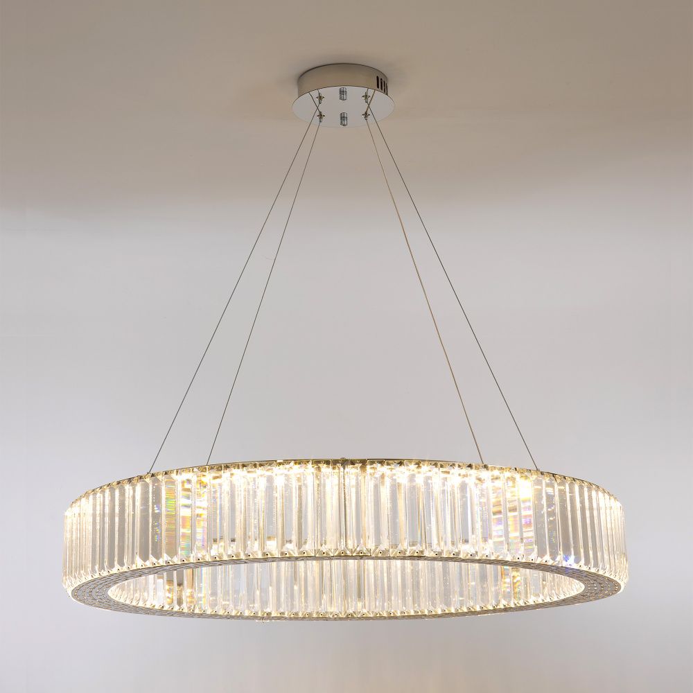 Люстра 60*60*35-120 см, *LED*40W, 4000K, Modestyle  MS.3710.600 CH, Хром