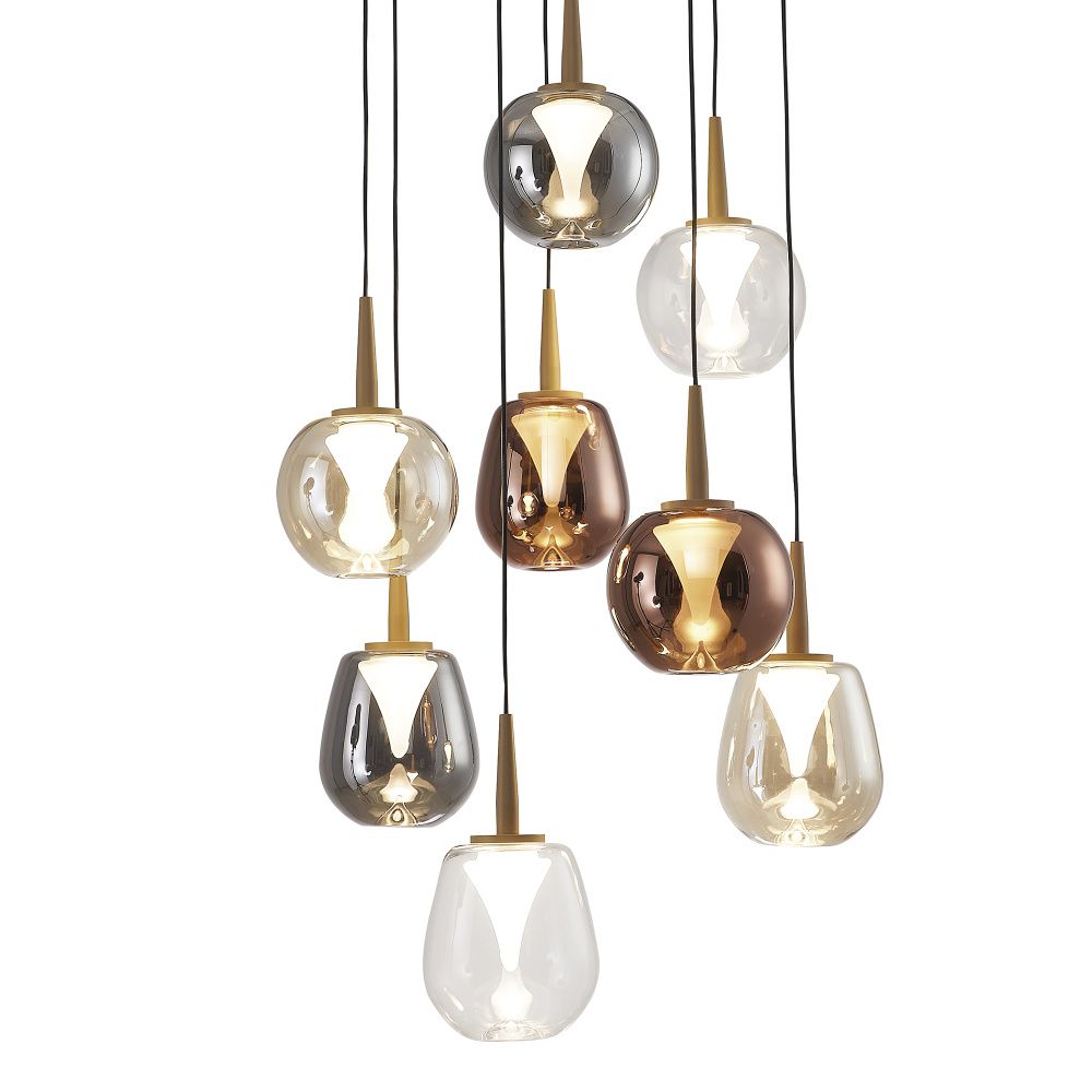 Люстра подвесная 40*212,5 см, 8*LED*5W, 3000K, Mantra Andromeda MAN8933+8PL, золотой