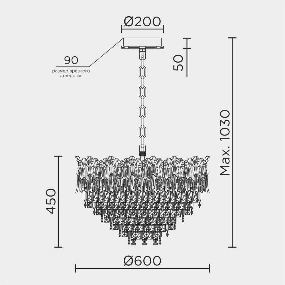 Подвесная люстра MODELUX ML.9507.600 GD