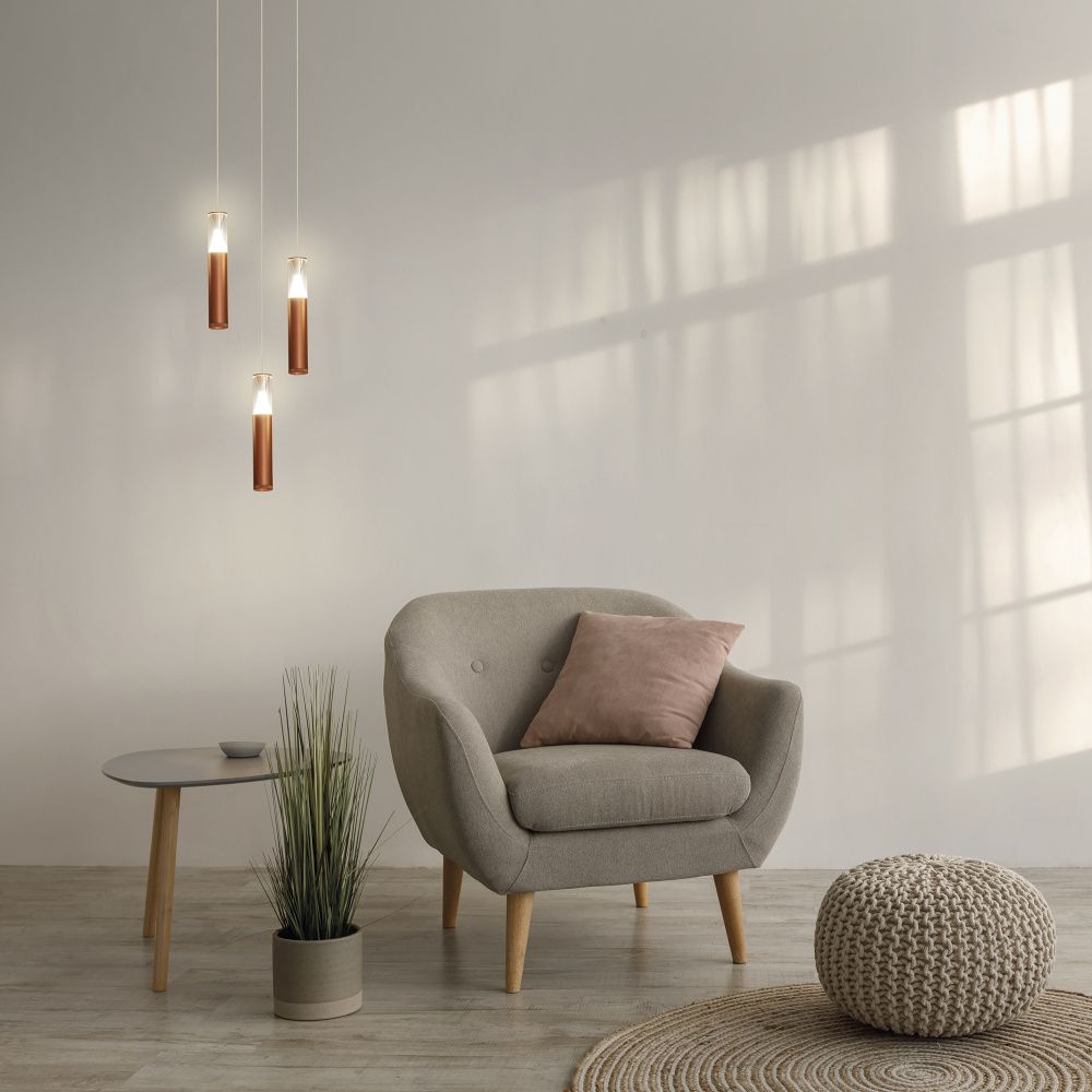 Подвесной светильник 8,5*178,5 см, *LED*7W, 3000K, Mantra Spark MAN8968, розовое золото