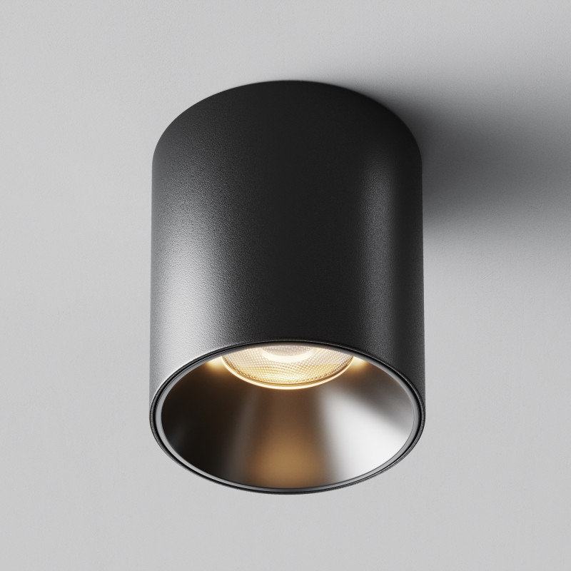 Накладной светильник 7,5*7,5*9 см,  LED, 12W, 3000К, Maytoni Technical Alfa LED C064CL-12W3K-RD-B черный