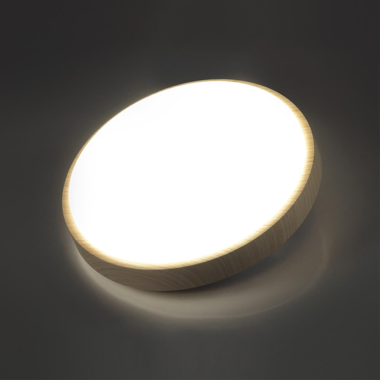 Cветильник 34*6,5 см, LED 30W, 4000 К, IP43, белый/бежевый под дерево, пластик Sonex Losta, 7607/CL