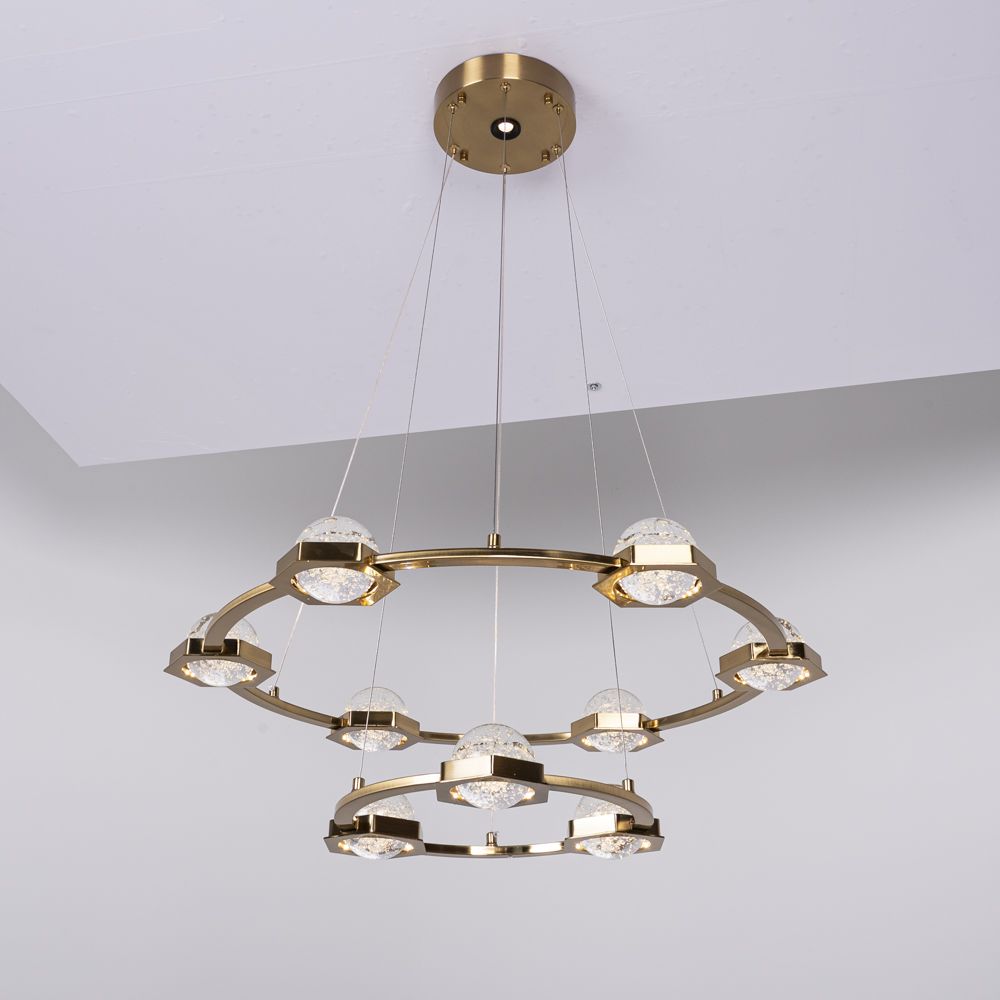 Подвесная люстра WALSH L10 70*70*150 см, 10*LED*5W, 3000K, ImperiumLoft 195470-23, Латунь