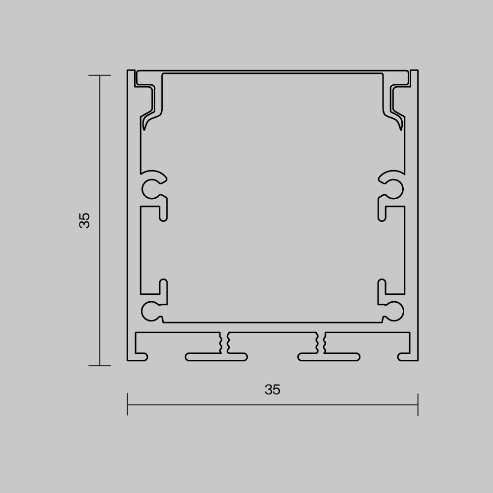 Алюминиевый профиль накладной-подвесной 35x35 (Серебро, 3 м), ALM-3535BT-S-3M 633002, 300*4*4 см, Maytoni  633002, Серебро