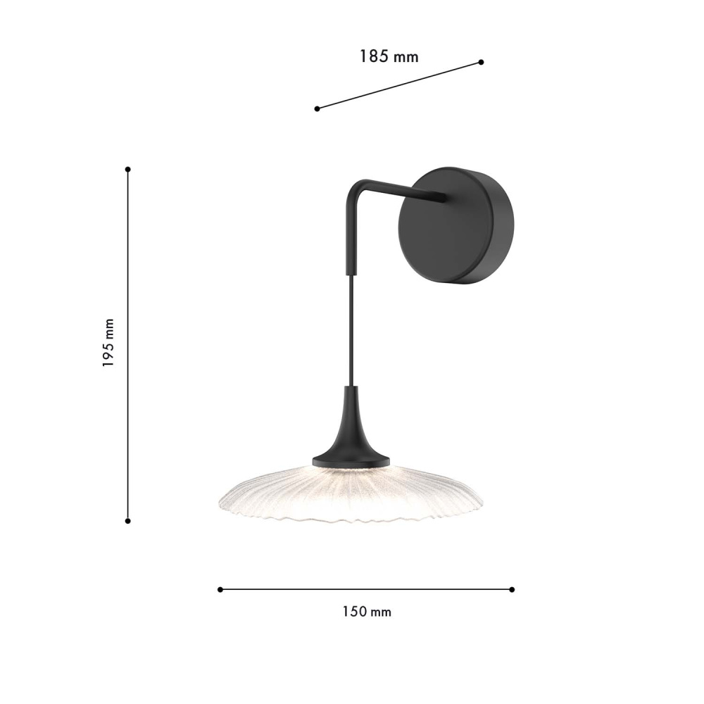 Бра 15*18,5 см, 1*LED, 4W, 4000K, Favourite Wilet 4656-1W, чернный матовый