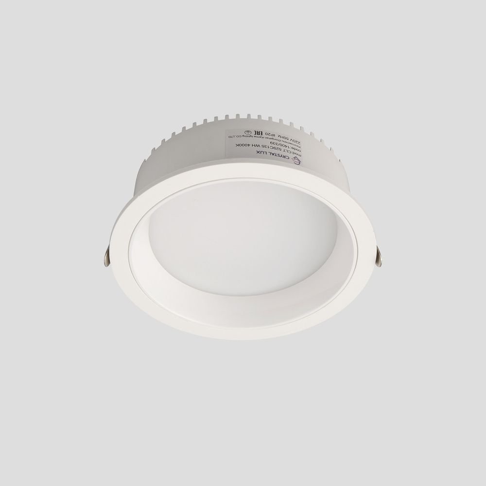 Светильник встраиваемый 13,5*4,6 см, вр 11,5 см, LED*12W, 4000K, Crystal Lux CLT 529 CLT 529C135 WH 4000K, Белый