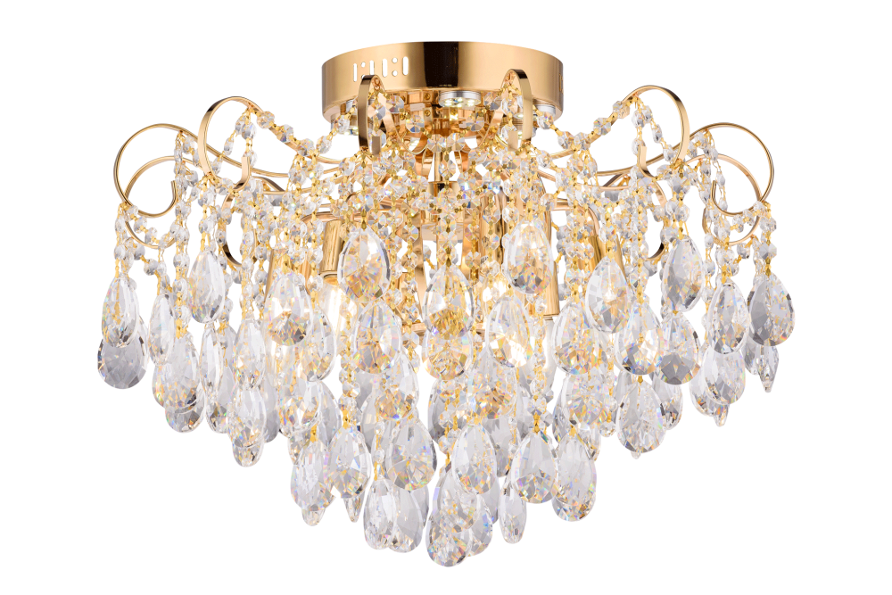 Люстра Ø550 x H410, мм, 6*40W (240W) + 6*3W (18W), FGD (ЗОЛОТО) Rilon 1502/6+6 FGD